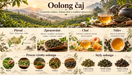 Oolong čaj: druhy, výroba, chuť a správná příprava