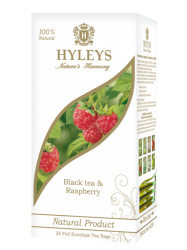 Černý čaj Hyleys s malinami - sáčky 25x1,5g