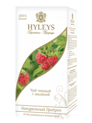 Černý čaj Hyleys s malinami - sáčky 25x1,5g