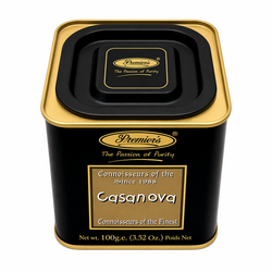 Premier's Casanova – černý čaj s malinou a karamelem 100 g v plechové dóze