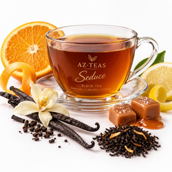 Nálev černého čaje s vanilkou, karamelem a citrusy – AZ-TEAS Seduce