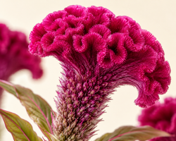 Detail květu cockscombu (Celosia cristata).