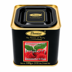 Premier's Raspberry – černý čaj s malinovou příchutí 100 g - plechová dóza