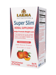 Čaj Lakma SUPER SLIM s příchutí broskve - sáčky 25x1,5g 