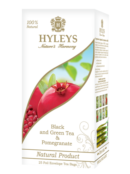 Směs černého a zeleného čaje s granátovým jablkem Hyleys - sáčky 25x1,5g