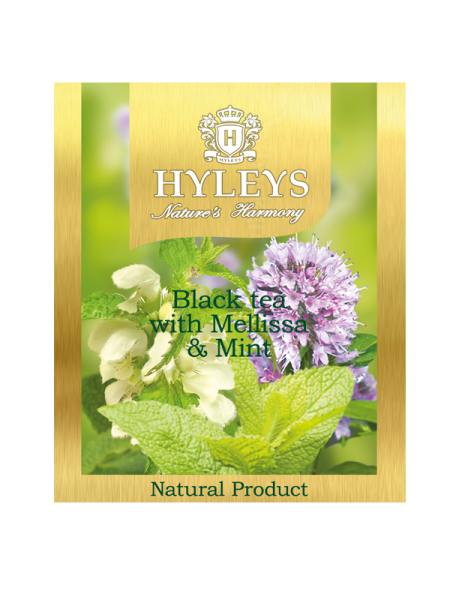 Černý čaj Hyleys s meduňkou a mátou - sáčky 25x1,5g 