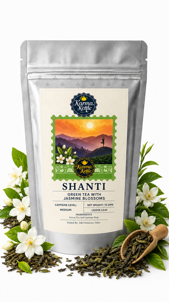 Zelený čaj Karma Kettle Shanti - 75g sypaný s poupaty jasmínu