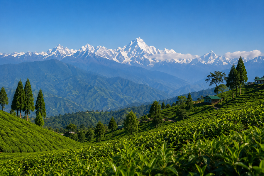 Plantáže Darjeeling v Indii