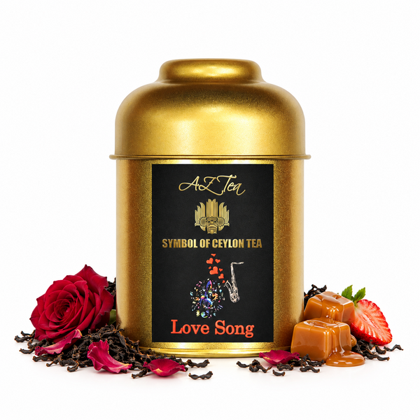 AZ-TEAS Love Song 50 g – bezkofeinový černý čaj s růží, karamelem a jahodou
