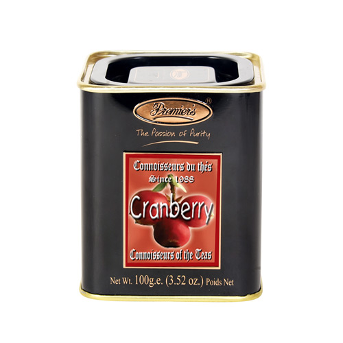 Černý čaj Premier's Cranberry -100g sypaný - plech