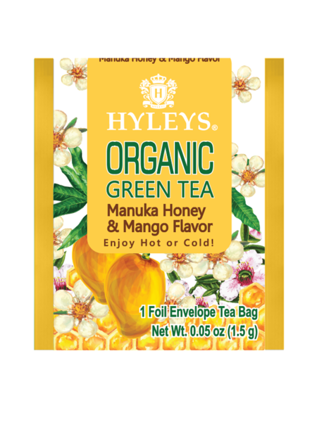 Zelený čaj HYLEYS ORGANIC 7 ovocných chutí - sáčky 25x1,5g 