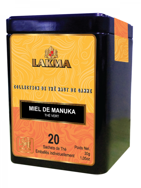 Zelený čaj Lakma Manuka Honey - sáčky 20x1,5g - plech