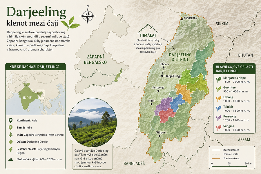 Mapa Darjeelingu v Indii