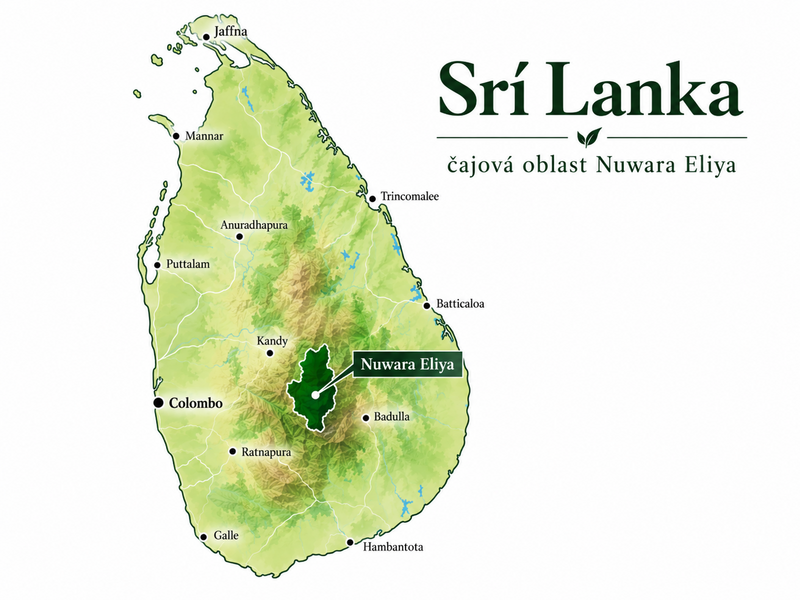 Čajová oblast Nuwara Eliya na Srí Lance – AZ-TEAS Miracle Apple