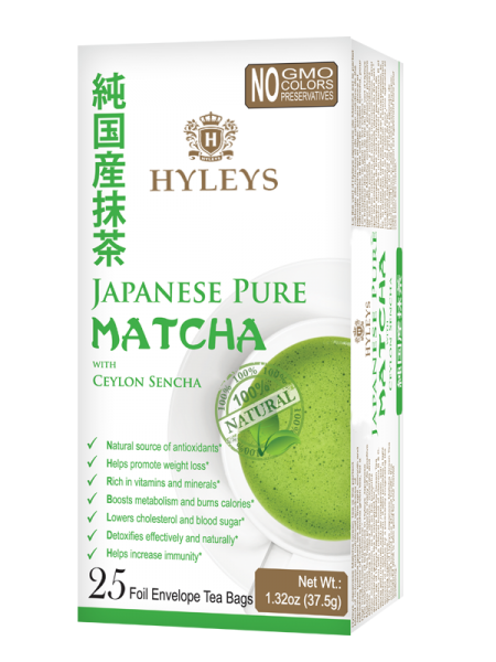 Matcha čaj Hyleys se cejlonským Sancha čajem - sáčky 25x1,5g