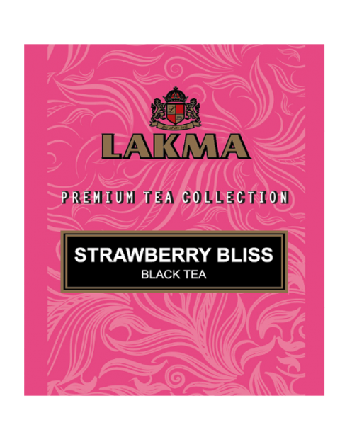 Černý čaj Lakma Strawberry Bliss - sáčky 20x1,5g - plech